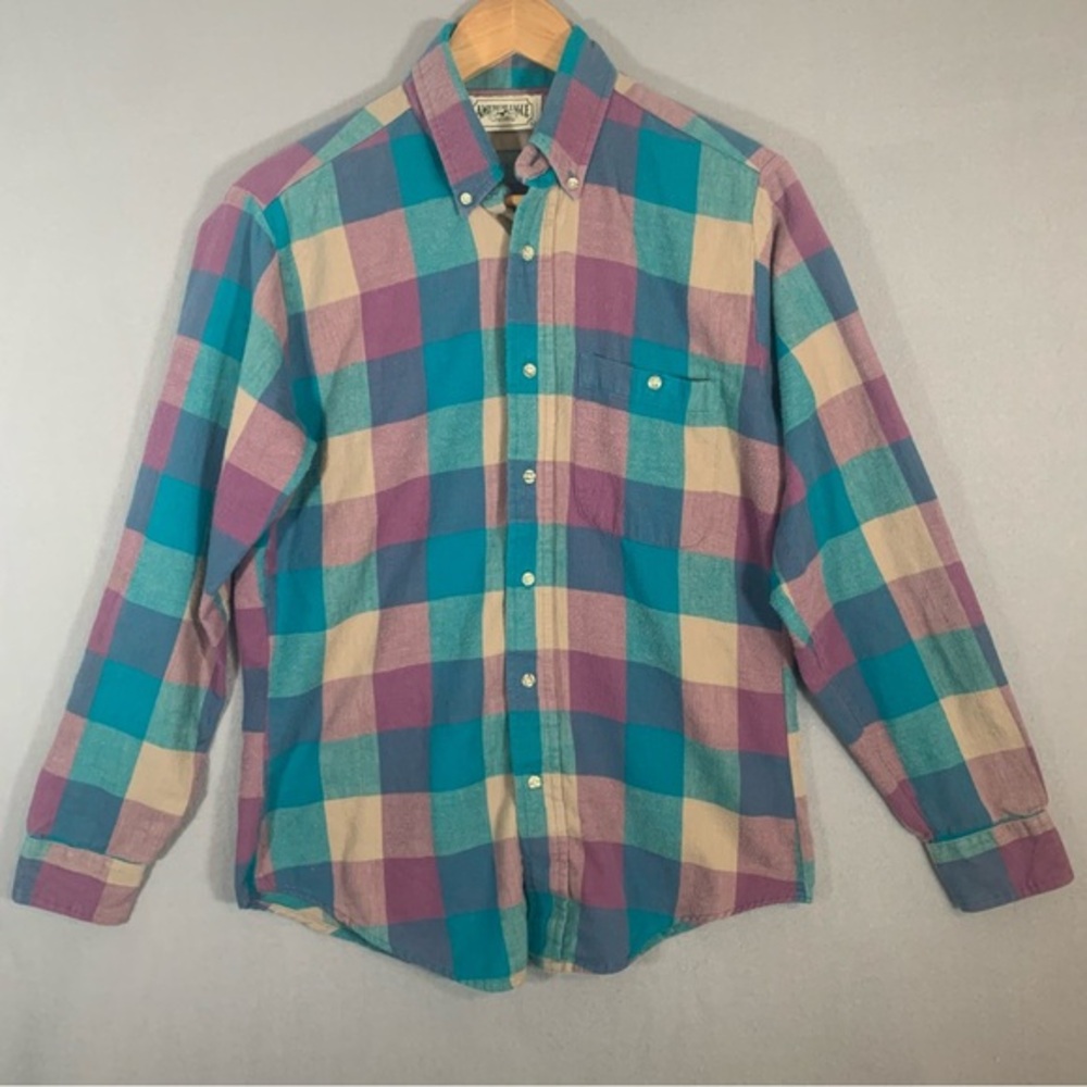 Vintage American Eagle Outfitters Multicolor Plaid Shirt Size Medium Y2K Men’s